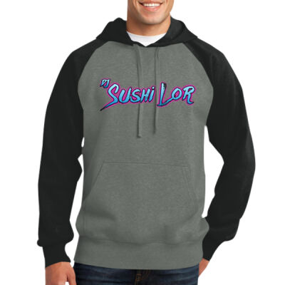 DJ Sushi Lor - Raglan Colorblock Pullover Hooded Sweatshirt Thumbnail